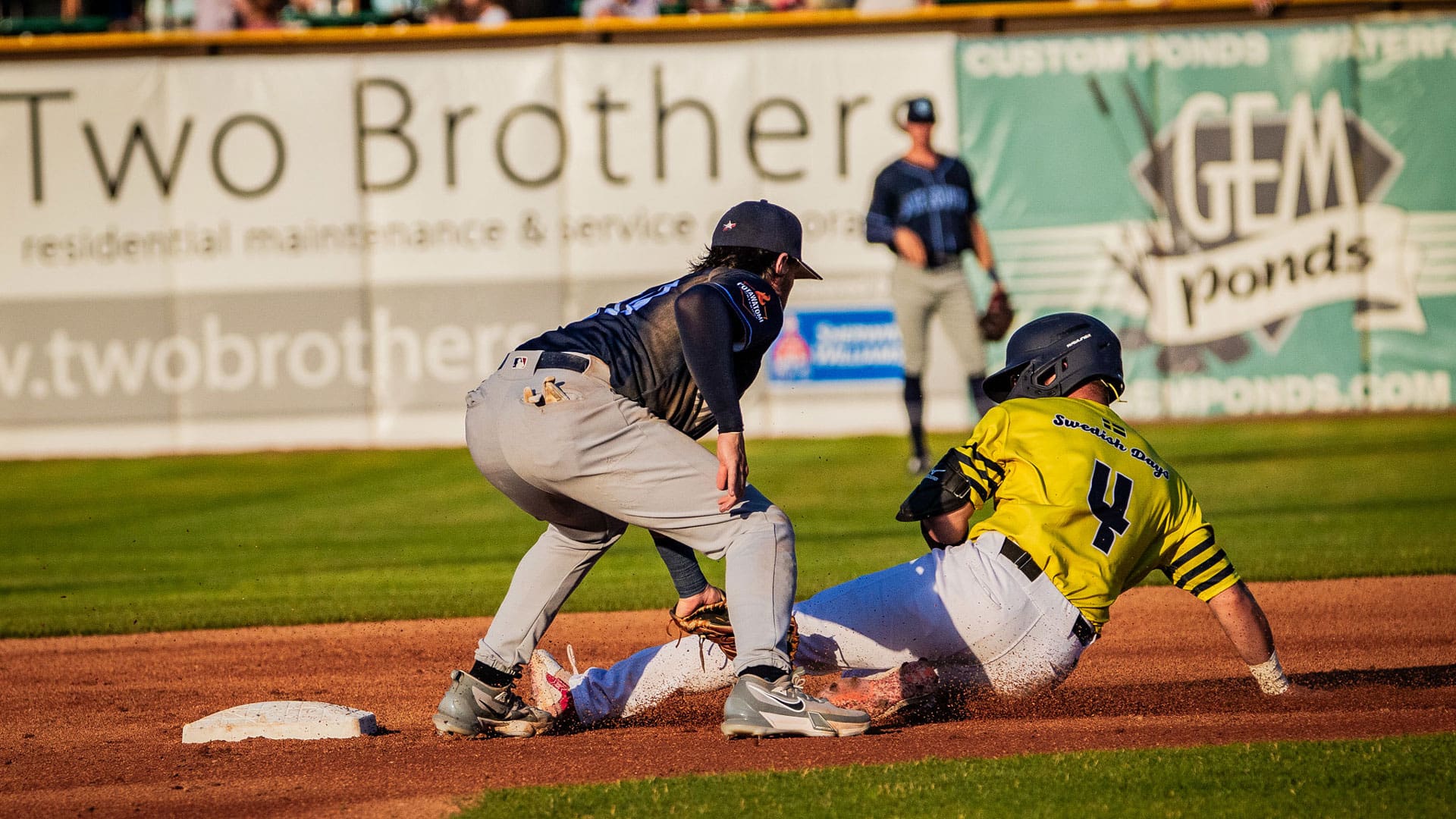 Blake Tiberi applies the tag on a would be Cougars stolen base runner